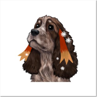 Cute English Cocker Spaniel Drawing Posters and Art